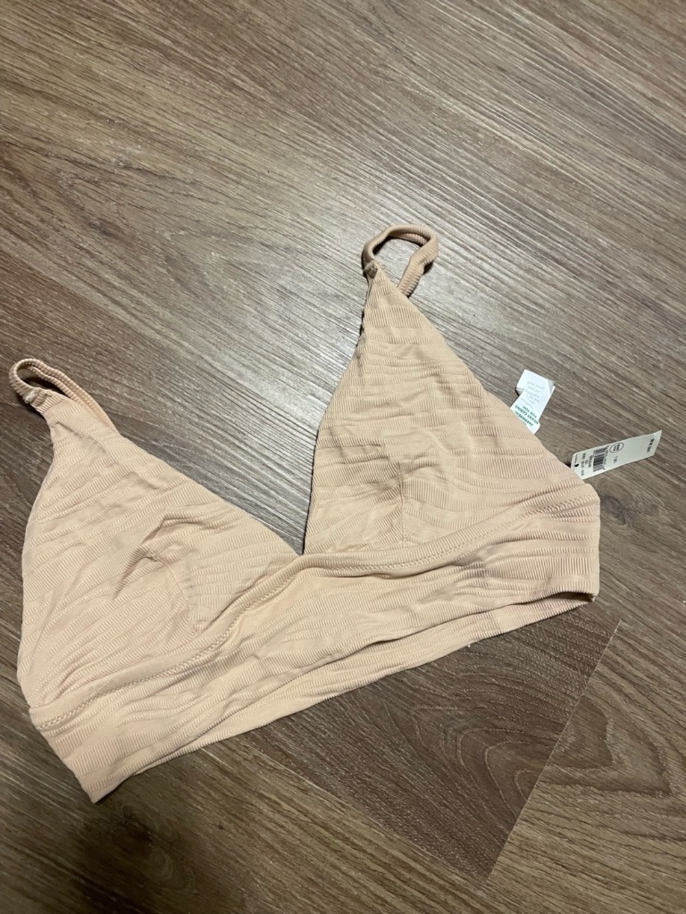 aerie textured Nude/Beige Triangle Bikini